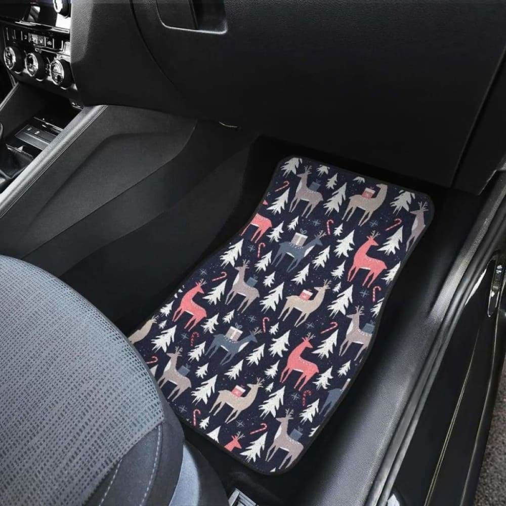 Deers Winter Christmas Pattern Front And Back Car Mats 161012
