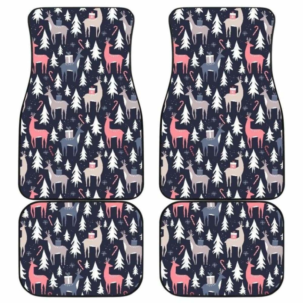 Deers Winter Christmas Pattern Front And Back Car Mats 161012