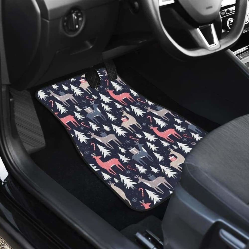Deers Winter Christmas Pattern Front And Back Car Mats 161012