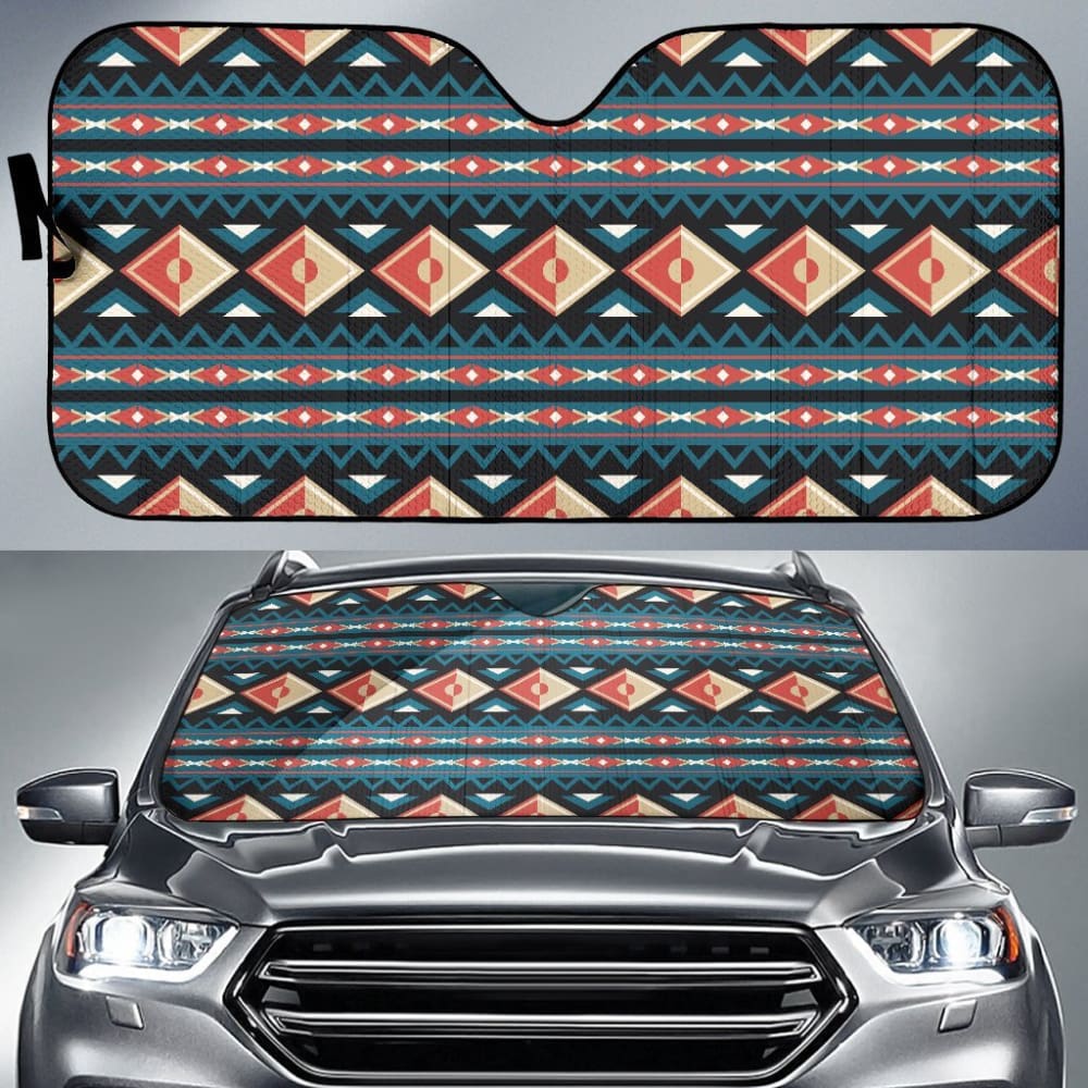 Diamond Pattern Native American Auto Sun Shades 093223 - YourCarButBetter