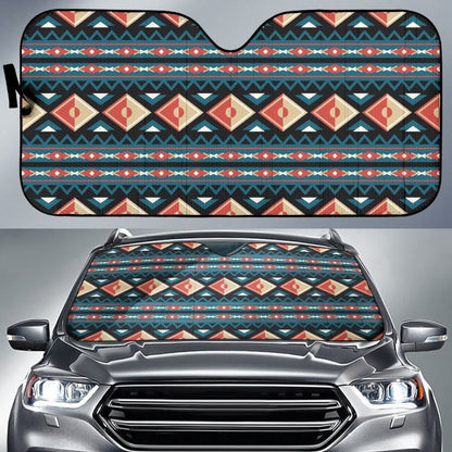 Diamond Pattern Native American Auto Sun Shades 093223 - YourCarButBetter