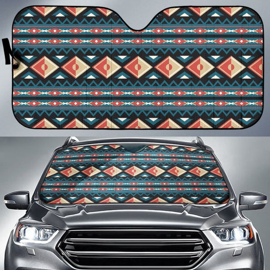 Diamond Pattern Native American Auto Sun Shades 093223 - YourCarButBetter