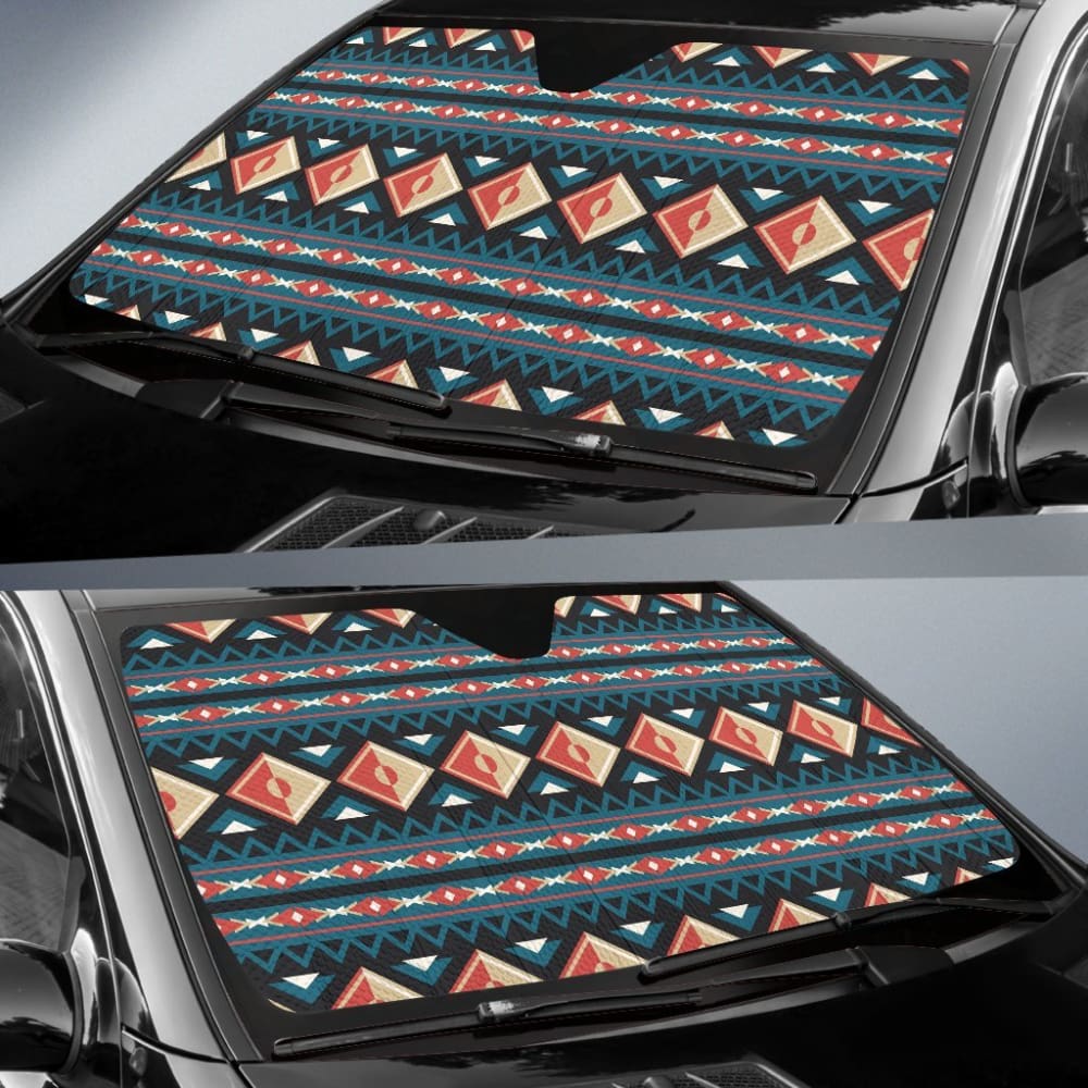 Diamond Pattern Native American Auto Sun Shades 093223 - YourCarButBetter