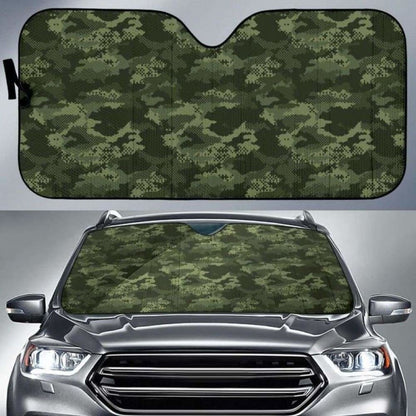 Digital Green Camo Camouflage Pattern Car Auto Sun Shades 172609 - YourCarButBetter