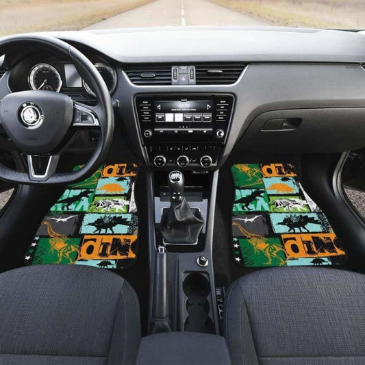Dinosaurs Print Pattern Front And Back Car Mats 154813 - YourCarButBetter