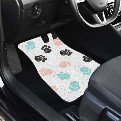 Dog Paws Pattern Print Design 04 Front And Back Car Mats 161012