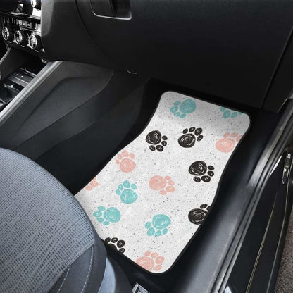 Dog Paws Pattern Print Design 04 Front And Back Car Mats 161012