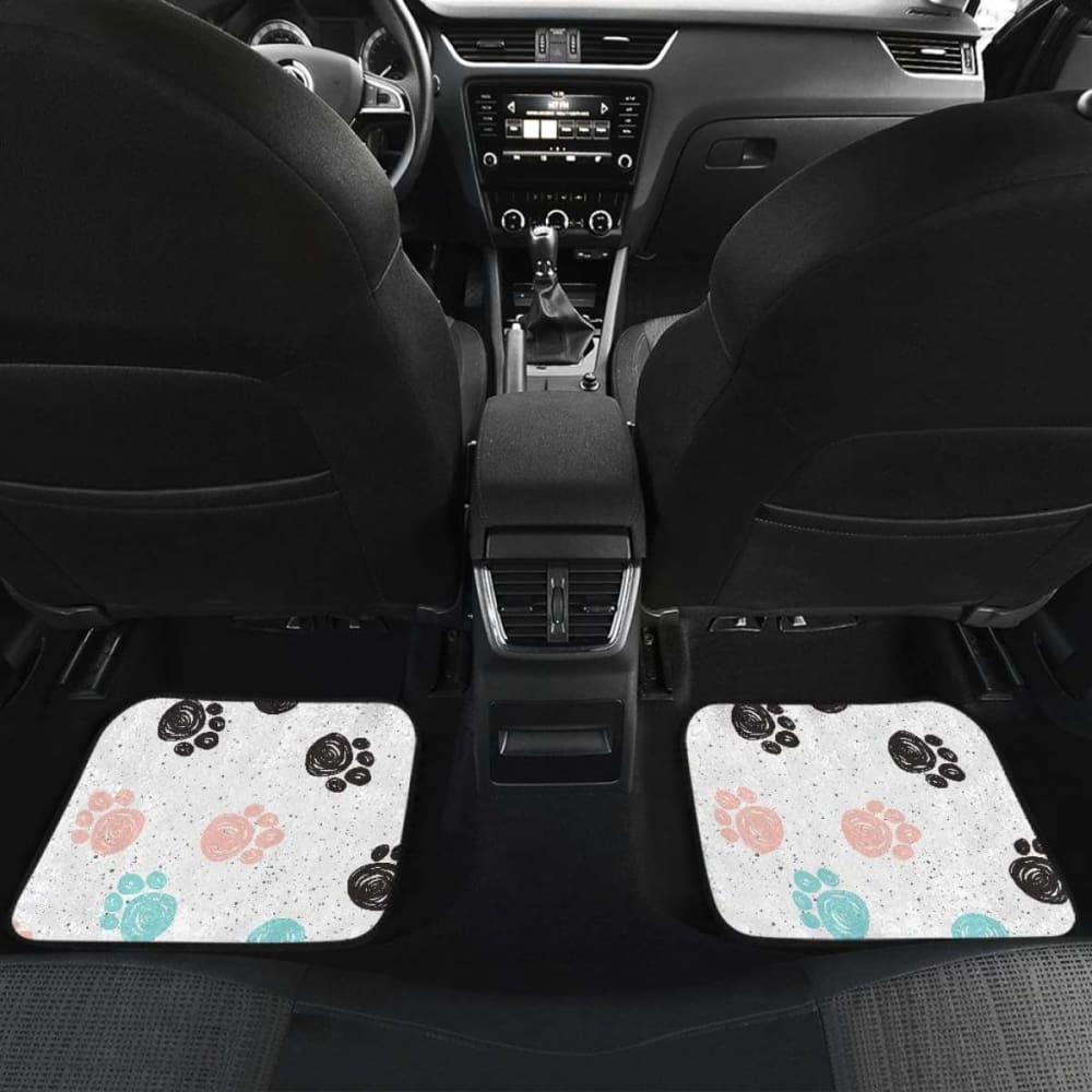Dog Paws Pattern Print Design 04 Front And Back Car Mats 161012