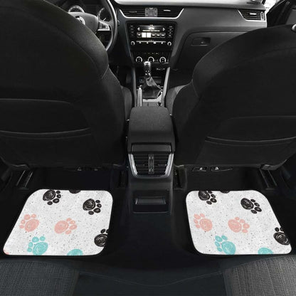Dog Paws Pattern Print Design 04 Front And Back Car Mats 161012