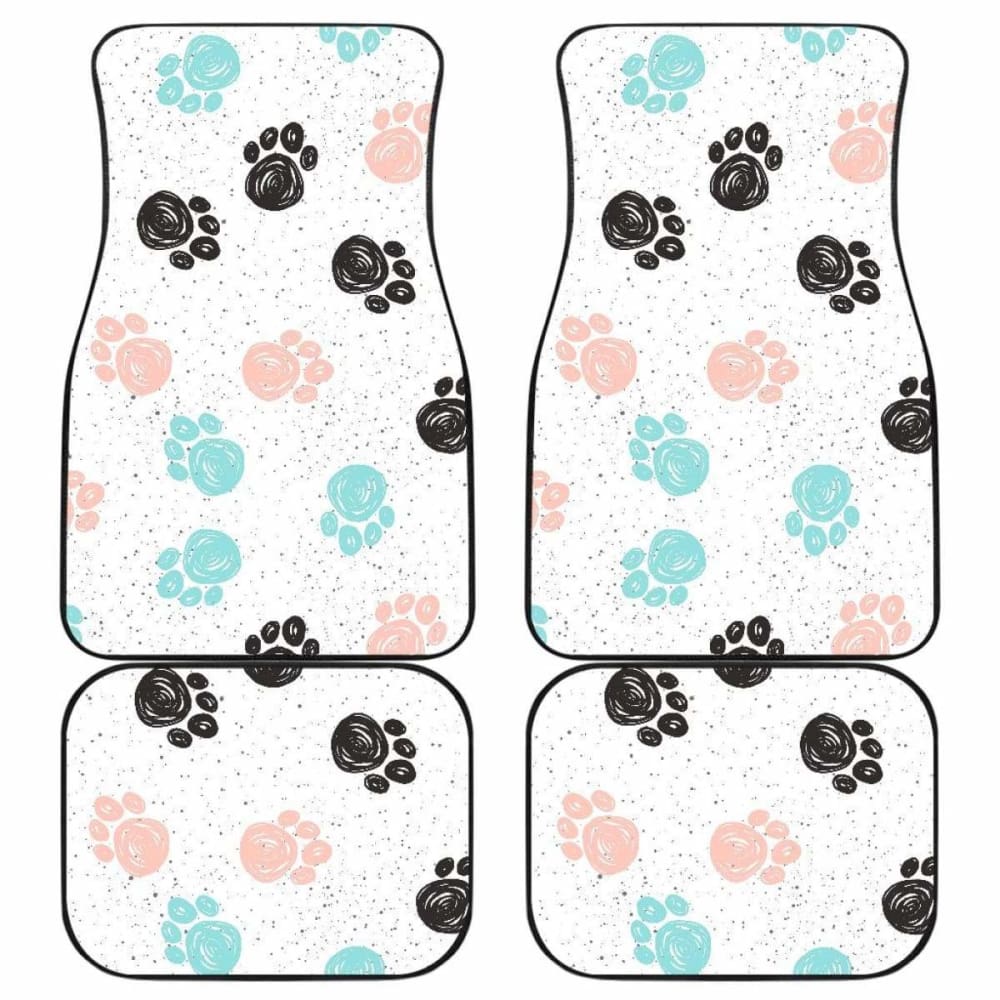 Dog Paws Pattern Print Design 04 Front And Back Car Mats 161012