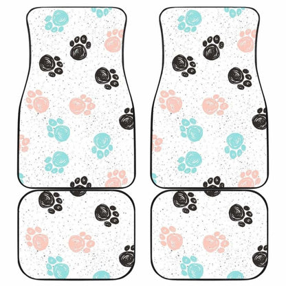 Dog Paws Pattern Print Design 04 Front And Back Car Mats 161012