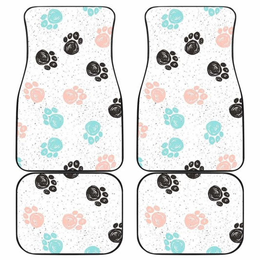 Dog Paws Pattern Print Design 04 Front And Back Car Mats 161012