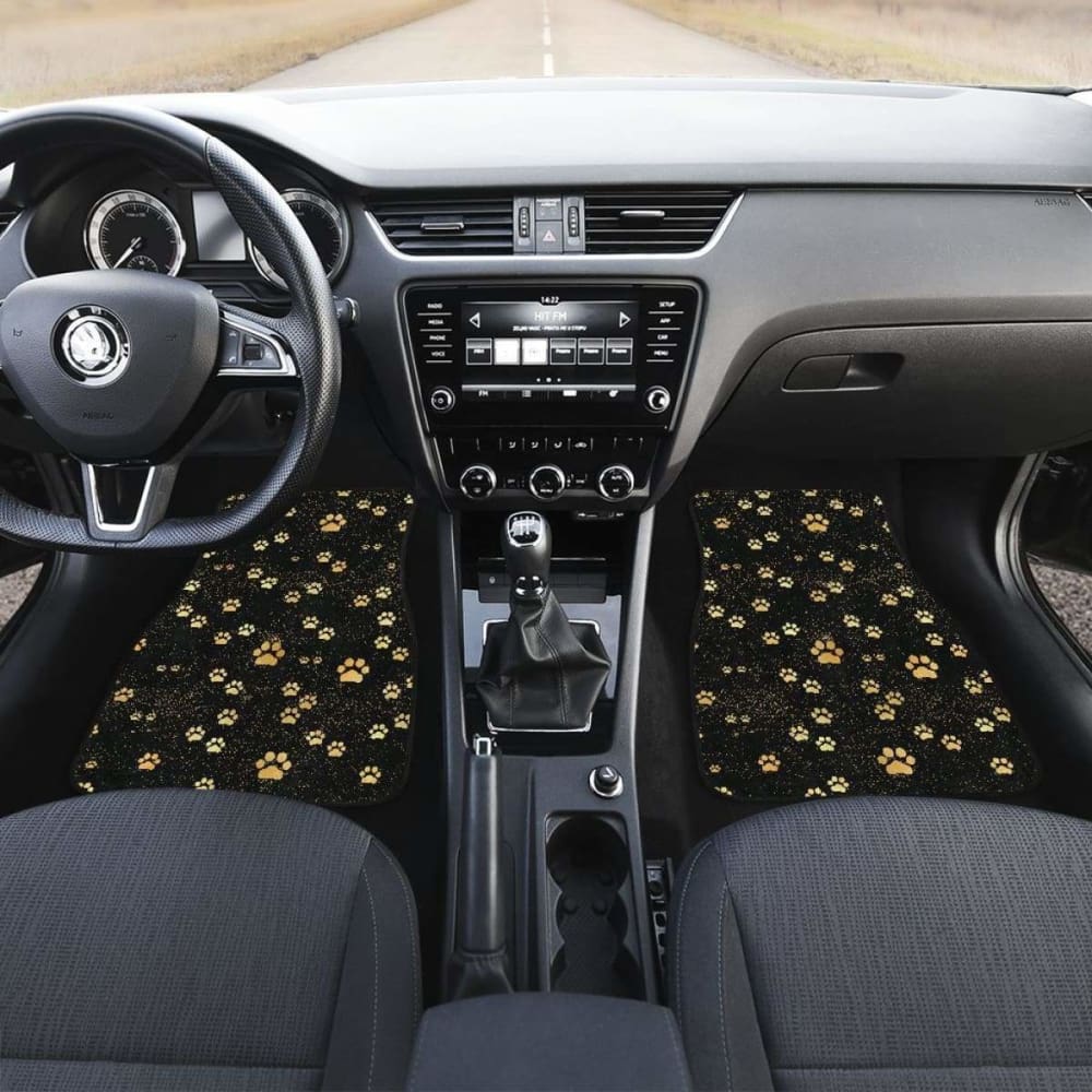 Dog Paws Pattern Print Design 05 Front And Back Car Mats 161012
