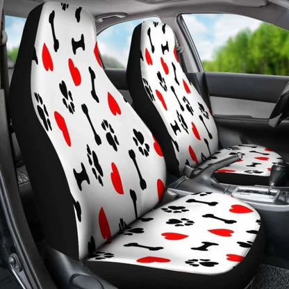 Dogs Love Pattern Car Seat Covers 112428 - YourCarButBetter