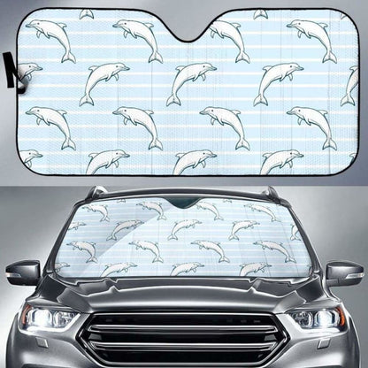 Dolphin Blue Striped Background Car Auto Sun Shades 085424 - YourCarButBetter