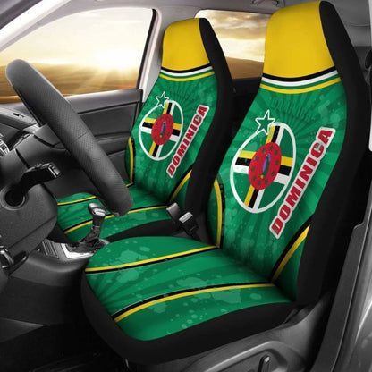 Dominica Car Seat Covers Circle Stripes Flag Version Amazing 092813