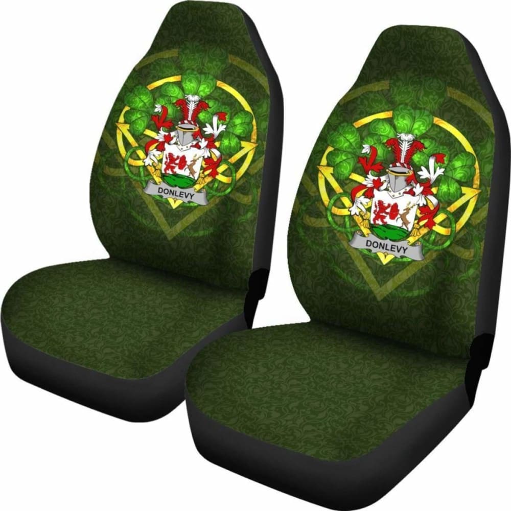 Donlevy Or O’Donlevy Ireland Car Seat Cover Celtic Shamrock (Set Of Two) 154230 - YourCarButBetter