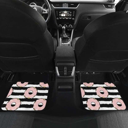 Donuts Pink Icing Striped Pattern Front And Back Car Mats 153908 - YourCarButBetter