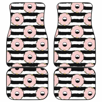 Donuts Pink Icing Striped Pattern Front And Back Car Mats 153908 - YourCarButBetter