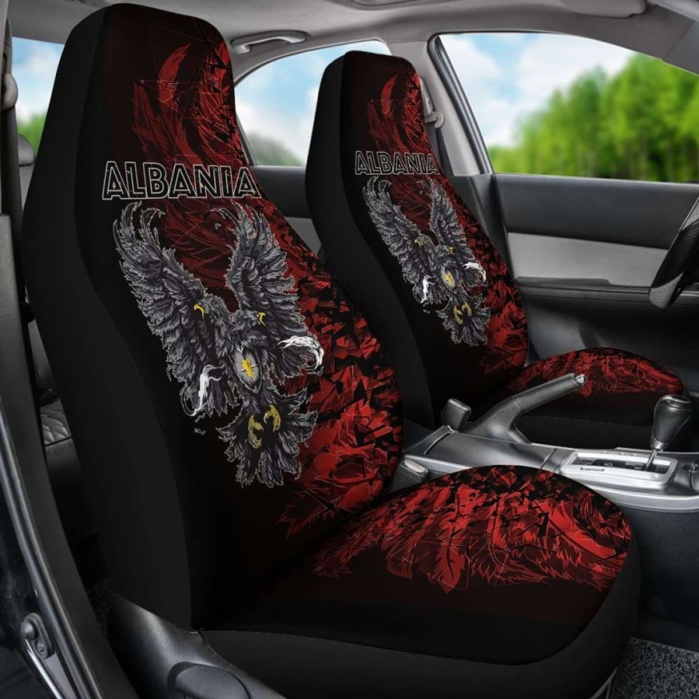 Double-Headed Eagle Of Albania Car Seat Covers Special 110424 - YourCarButBetter
