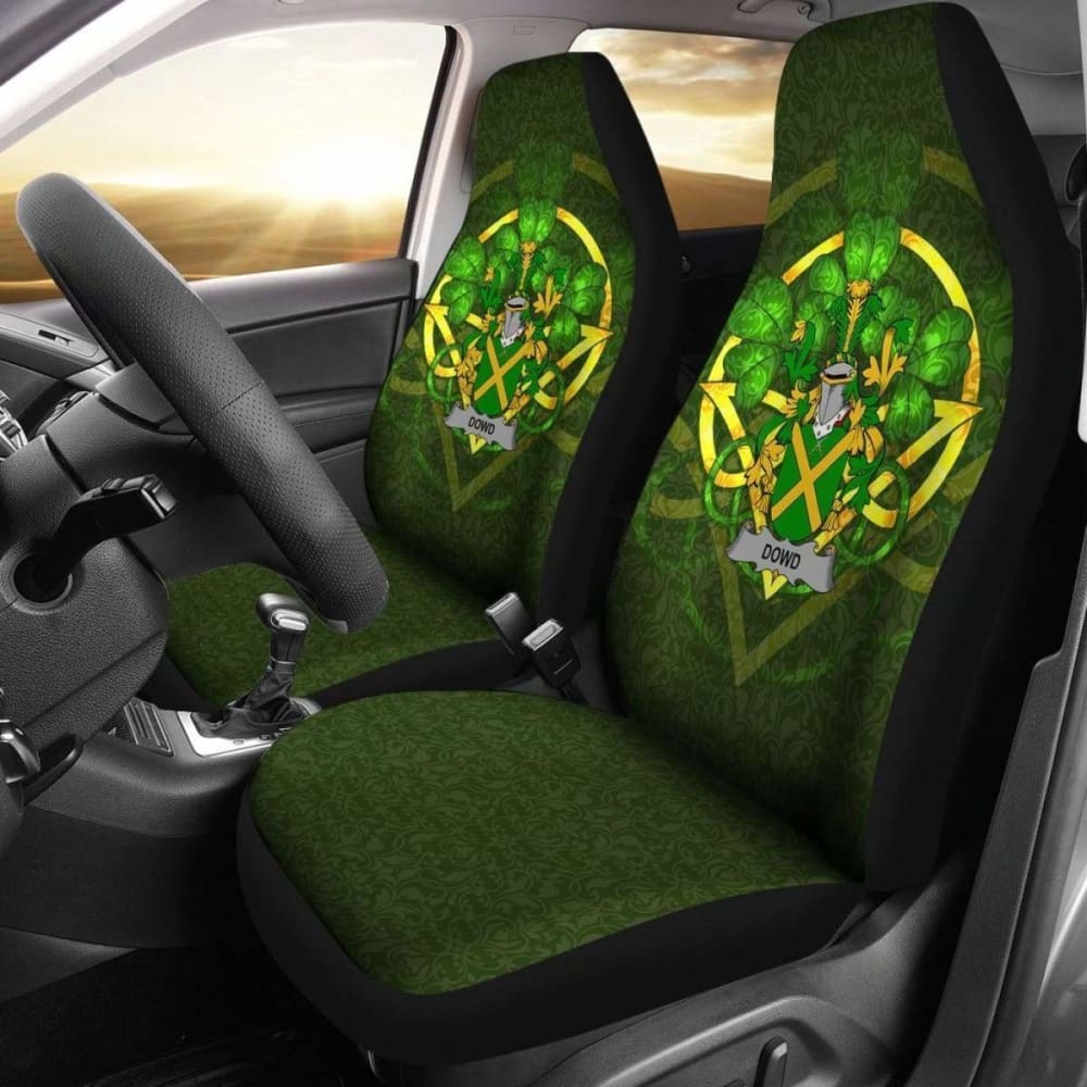 Dowd Or O’Dowd Ireland Car Seat Cover Celtic Shamrock (Set Of Two) 154230 - YourCarButBetter