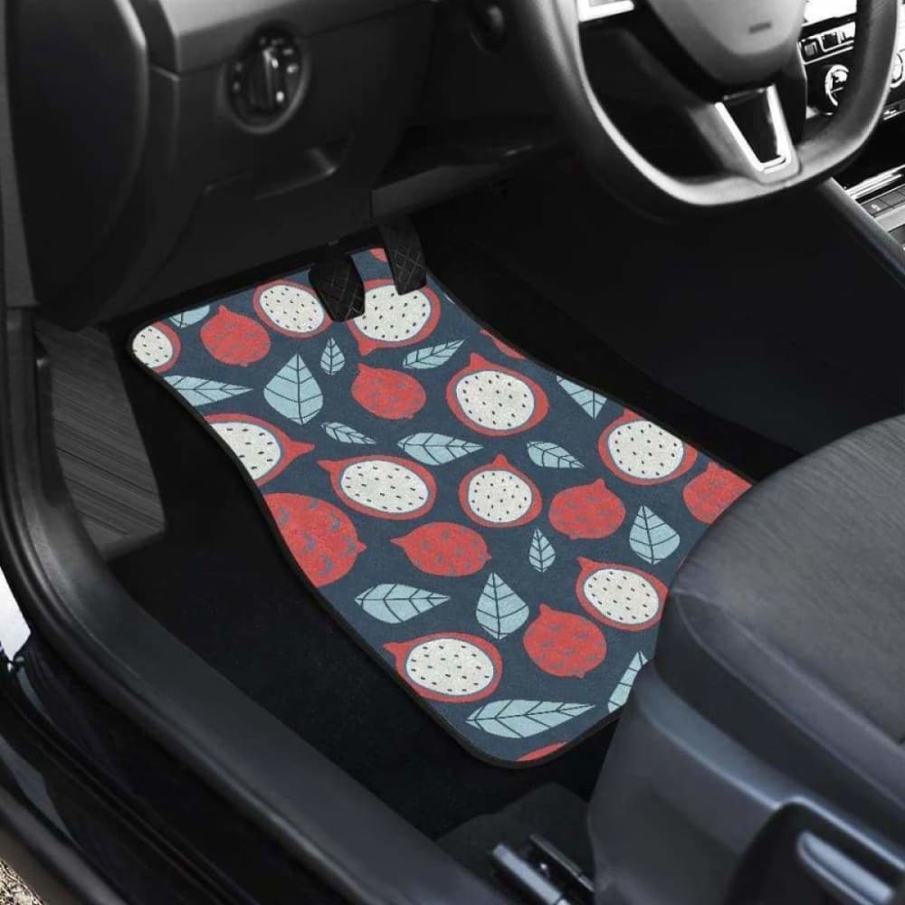 Dragon Fruits Dark Blue Background Front And Back Car Mats 174914 - YourCarButBetter