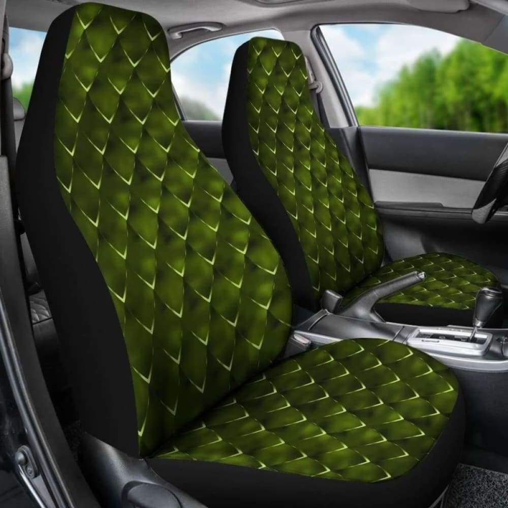 Dragon Scales Car Seat Covers Green Fantasy Mythology 103709