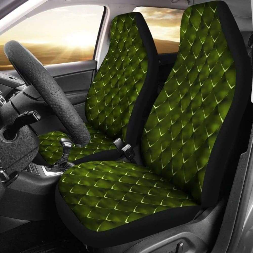 Dragon Scales Car Seat Covers Green Fantasy Mythology 103709