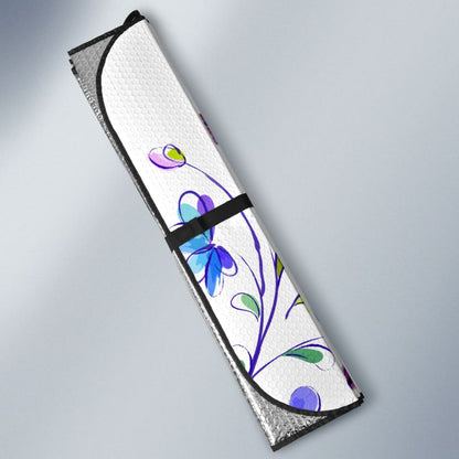 Dragonfly and Flower Print Car Auto Sun Shades 213003 - YourCarButBetter