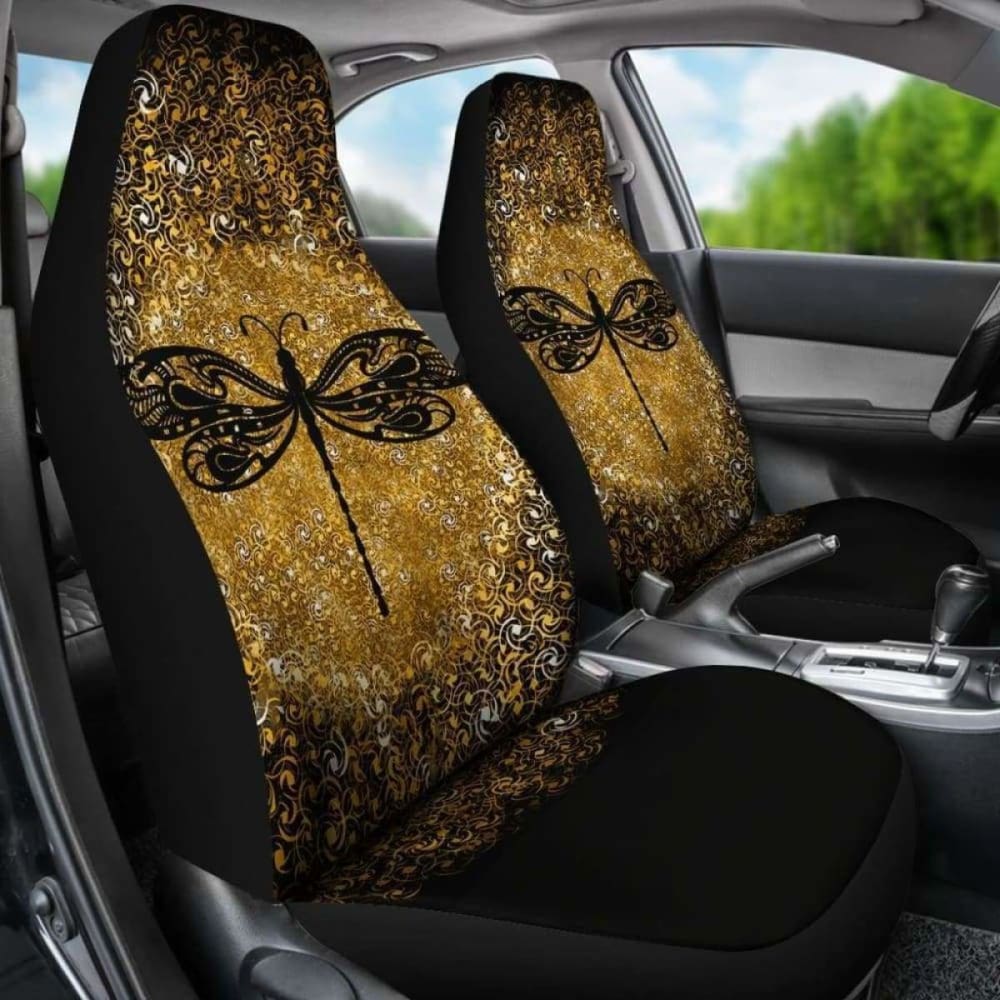 Dragonfly Zen Gold Car Seat Cover 135711