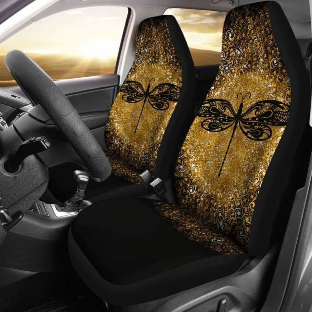 Dragonfly Zen Gold Car Seat Cover 135711