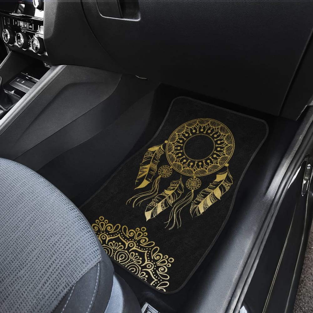 Dream Catcher Gold Mandala Lotus Boho Style Car Floor Mats 212802 - YourCarButBetter