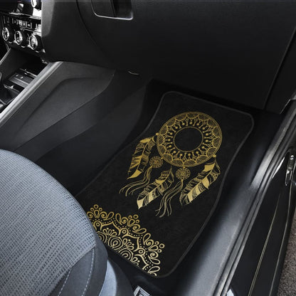 Dream Catcher Gold Mandala Lotus Boho Style Car Floor Mats 212802 - YourCarButBetter