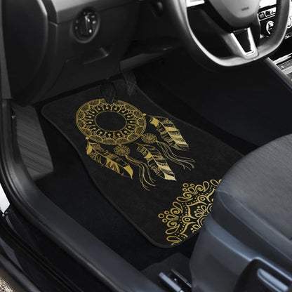 Dream Catcher Gold Mandala Lotus Boho Style Car Floor Mats 212802 - YourCarButBetter