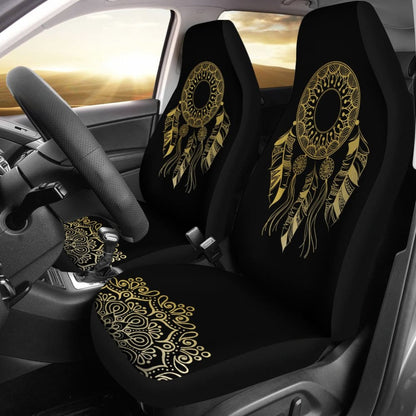 Dream Catcher Gold Mandala Lotus Boho Style Car Seat Covers 212802 - YourCarButBetter