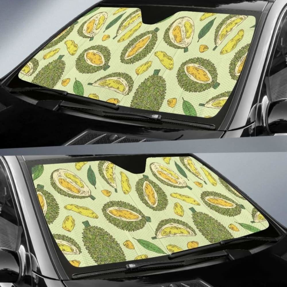 Durian Leaves Pattern Background Car Auto Sun Shades 182102 - YourCarButBetter