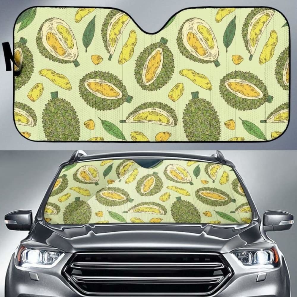 Durian Leaves Pattern Background Car Auto Sun Shades 182102 - YourCarButBetter