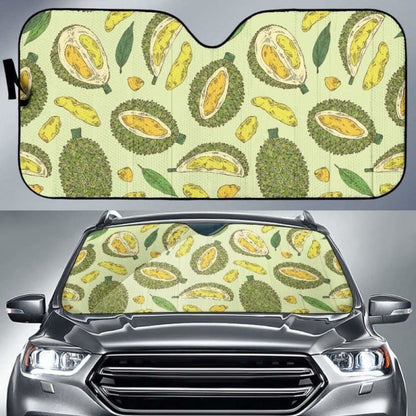 Durian Leaves Pattern Background Car Auto Sun Shades 182102 - YourCarButBetter