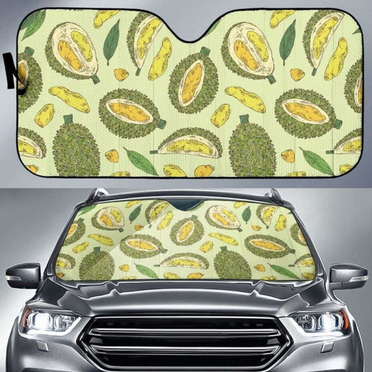 Durian Leaves Pattern Background Car Auto Sun Shades 182102 - YourCarButBetter