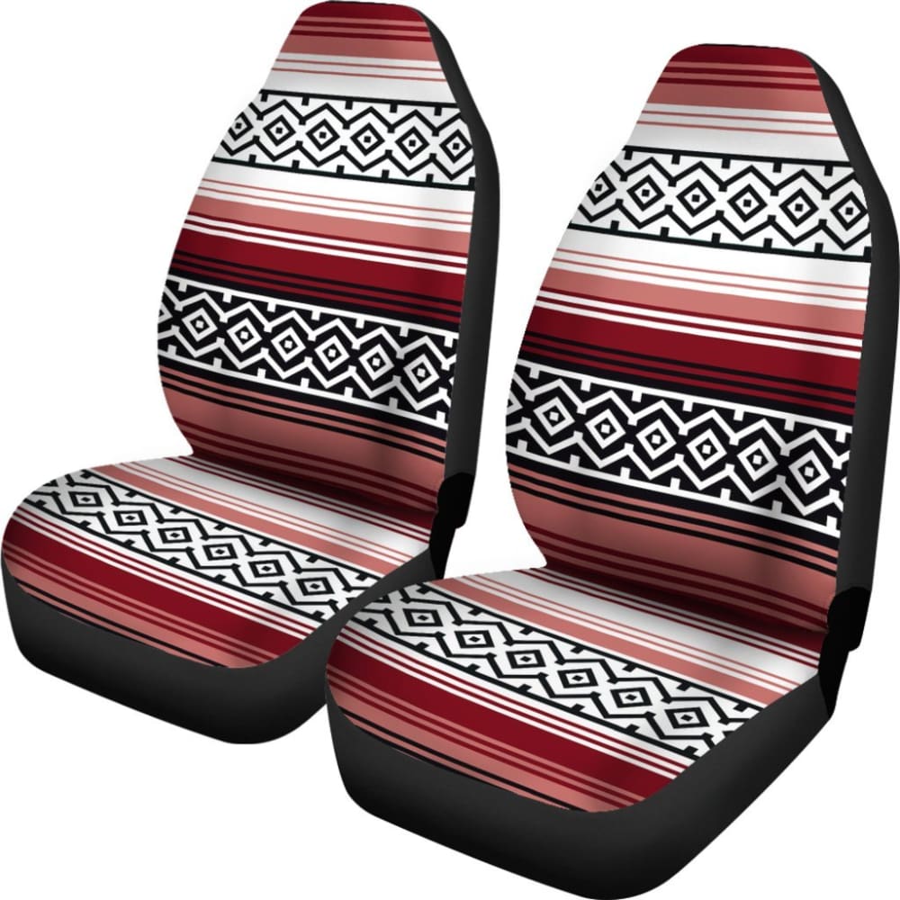 Dusty Rose White And Black Serape Inspired Car Seat Covers Seat Protectors 174510 - YourCarButBetter
