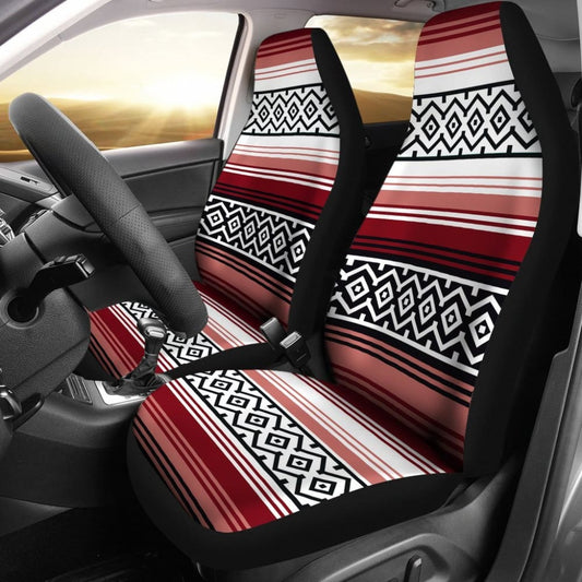 Dusty Rose White And Black Serape Inspired Car Seat Covers Seat Protectors 174510 - YourCarButBetter