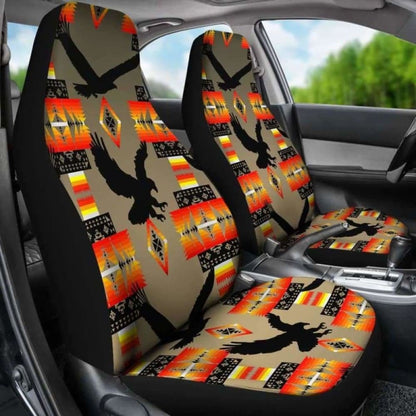 Eagle Brownish Gray Fade Car Seat Covers 110424 - YourCarButBetter