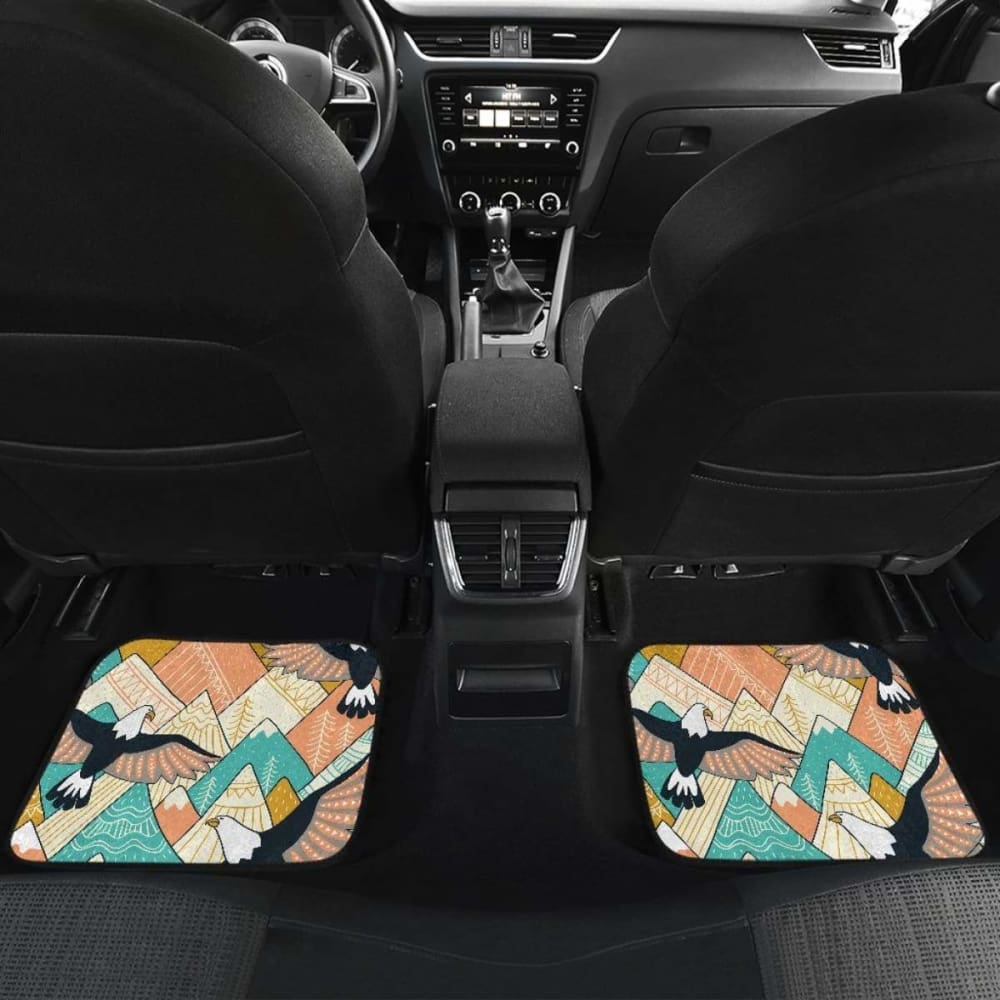 Eagle Pattern Print Design 02 Front And Back Car Mats 110424 - YourCarButBetter