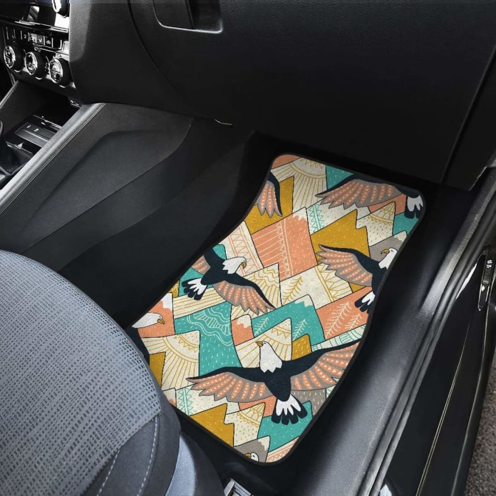 Eagle Pattern Print Design 02 Front And Back Car Mats 110424 - YourCarButBetter