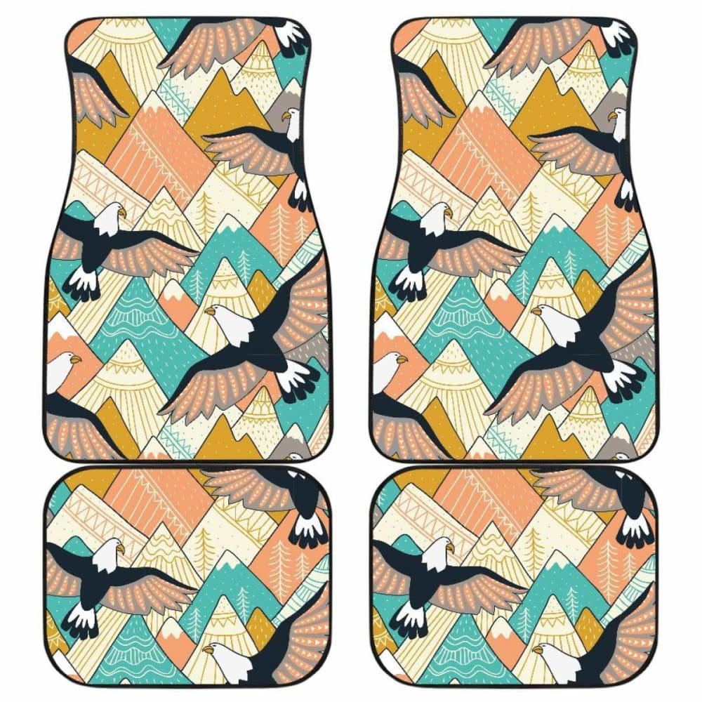 Eagle Pattern Print Design 02 Front And Back Car Mats 110424 - YourCarButBetter