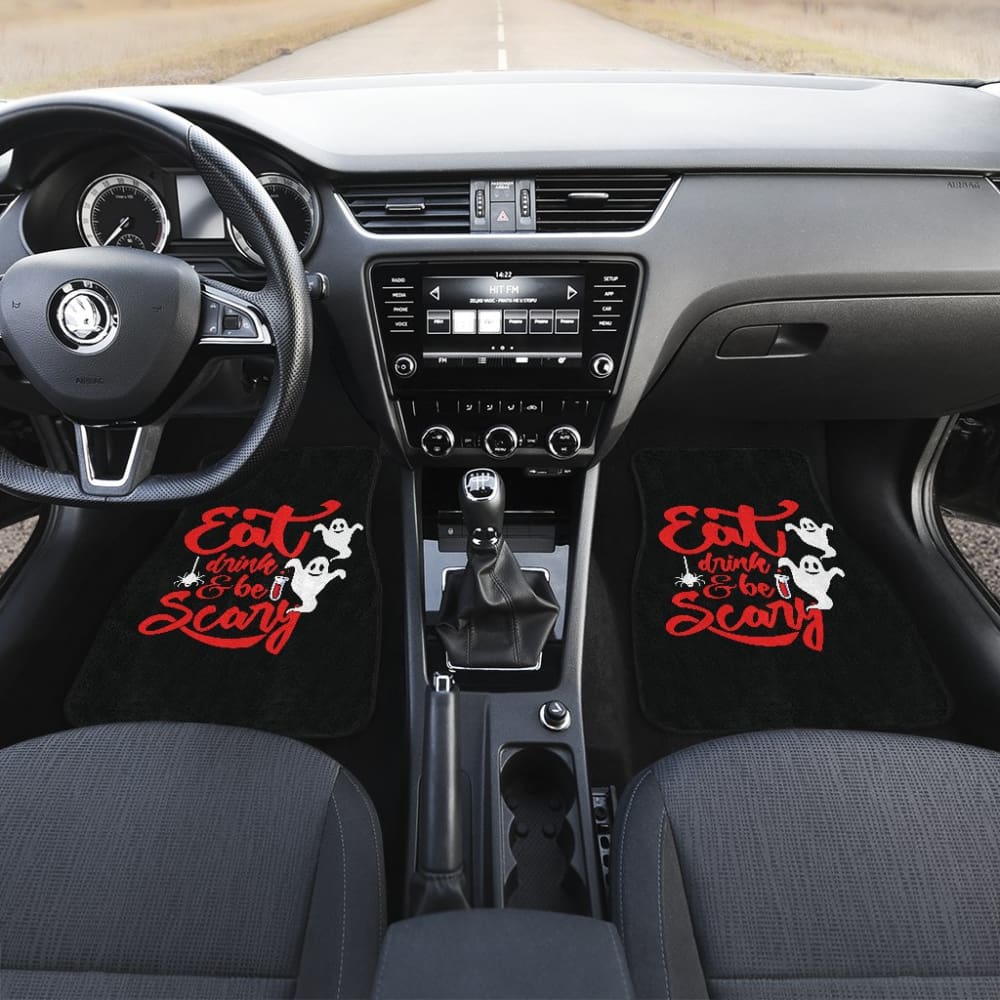 Eat Drink and Be Scary Halloween Inspired Car Floor Mats 211501 - YourCarButBetter