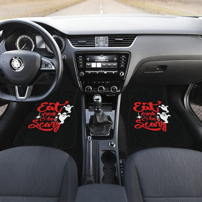 Eat Drink and Be Scary Halloween Inspired Car Floor Mats 211501 - YourCarButBetter
