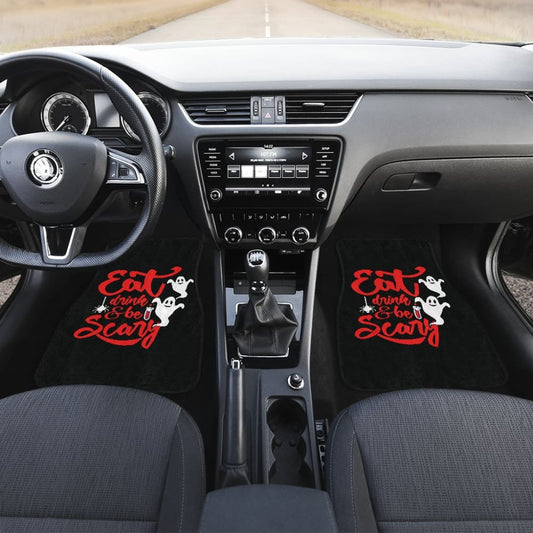 Eat Drink and Be Scary Halloween Inspired Car Floor Mats 211501 - YourCarButBetter
