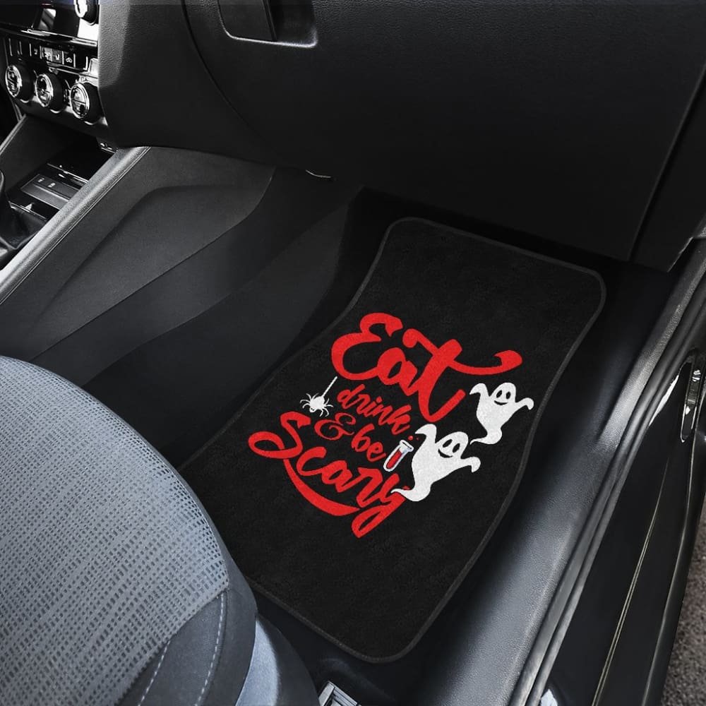 Eat Drink and Be Scary Halloween Inspired Car Floor Mats 211501 - YourCarButBetter