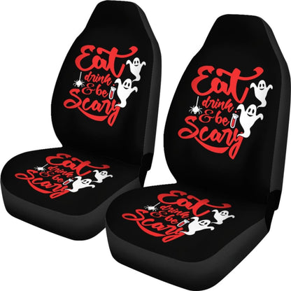 Eat Drink and Be Scary Halloween Inspired Car Seat Covers 211501 - YourCarButBetter